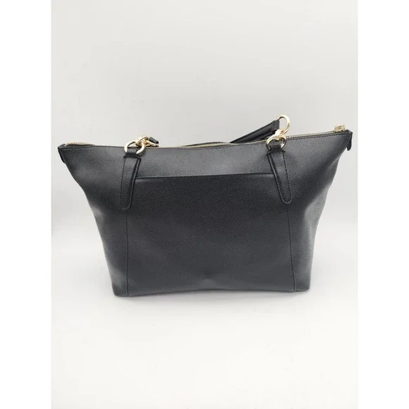 Coach Ava Tote Crossgrain Black Leather Shoulder Bag with Gold F57526 - Picture 4 of 15